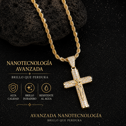 Cadena de Crucifijo chapada en oro de 14 quilates
